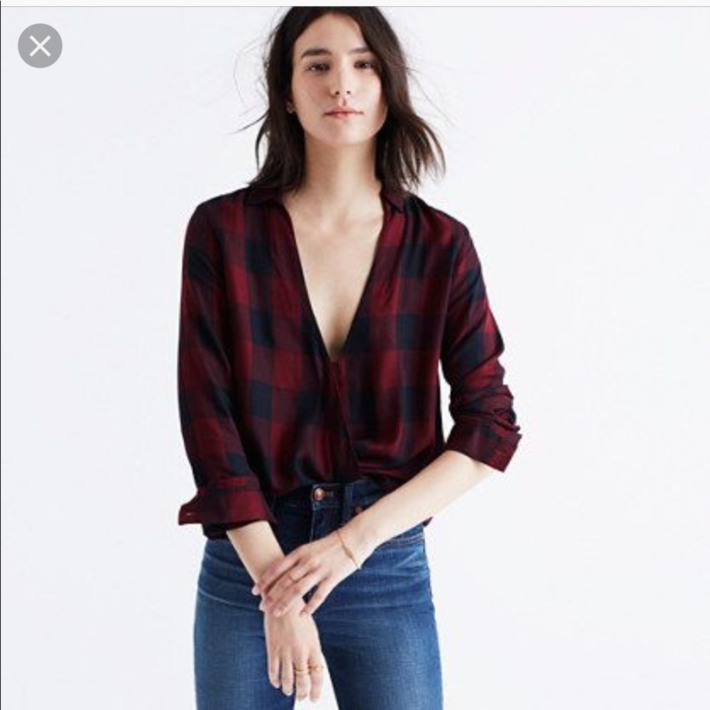 Madewell wrap front blouse